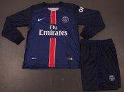 Kids PSG 2015-16 Home Long Sleeve Soccer Shirt with Shorts