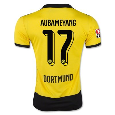2015-16 Borussia Dortmund AUBAMEYANG #17 Home Soccer Jersey