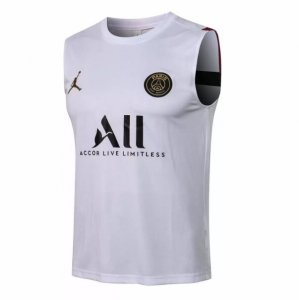 2021-22 PSG x Jordan White Soccer Vest T-Shirt