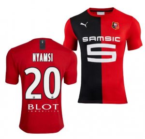 2019-20 Stade Rennais Home Soccer Jersey Shirt Gerzino Nyamsi #20