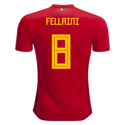 2018 World Cup Belgium Marouane Fellaini #8 Home Soccer Jersey Shirt