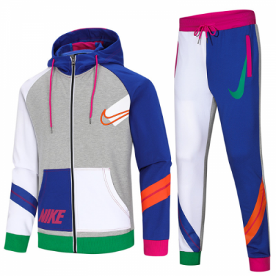 2019 NK Hoodie Training Suits Training Jacket Blue and Grey