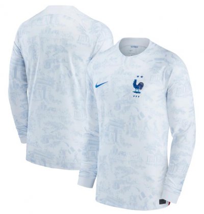 2022 FIFA World Cup France Long Sleeve Away Soccer Jersey Shirt
