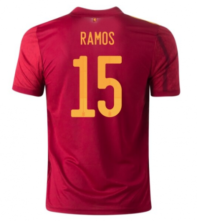 2020 EURO Spain Home Soccer Jersey Shirt Sergio Ramos 15