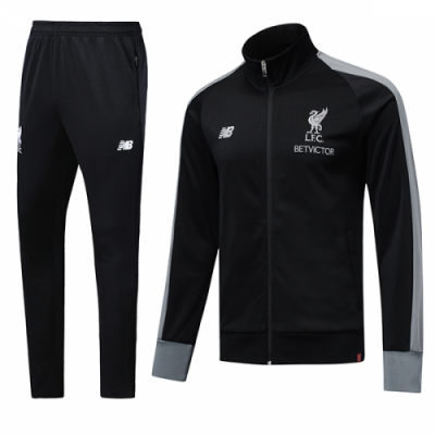 18-19 Liverpool Black High Neck Collar Training Kit Jacket and Pants