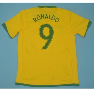 2006 Brazil Home Retro Soccer Jersey Shirt RONALDO #9