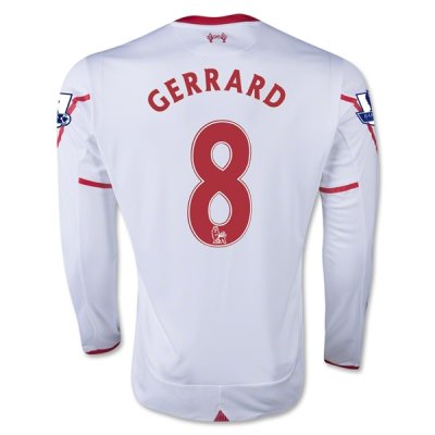2015-16 Liverpool GERRARD #8 LS Away Soccer Jersey