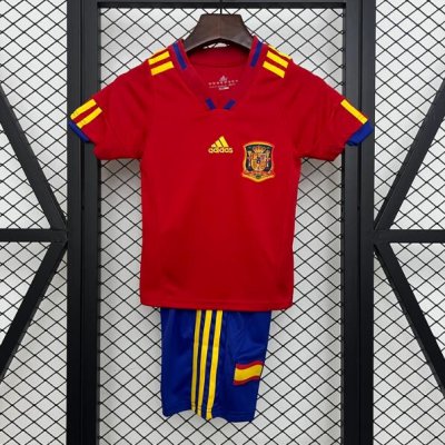 2010 Spain Retro Kids Home Soccer Shirt With Shorts