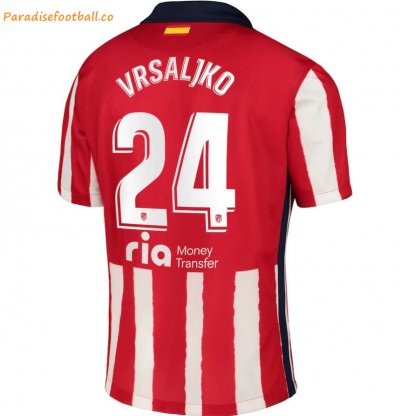 2020-21 Atlético de Madrid Home Soccer Jersey Shirt with Vrsaljko 24 printing