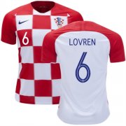 2018 World Cup Croatia Home Soccer Jersey Shirt Dejan Lovren #6
