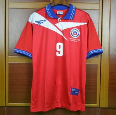 1998 Chile Retro Home Soccer Jersey Shirt ZAMORANO #9