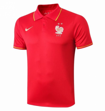 2019-20 France Red Polo Shirts 2 Stars