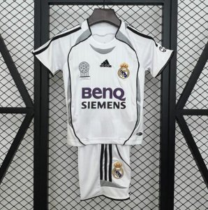 2006-07 Real Madrid Retro Kids Home Soccer Kit Shirt With Shorts