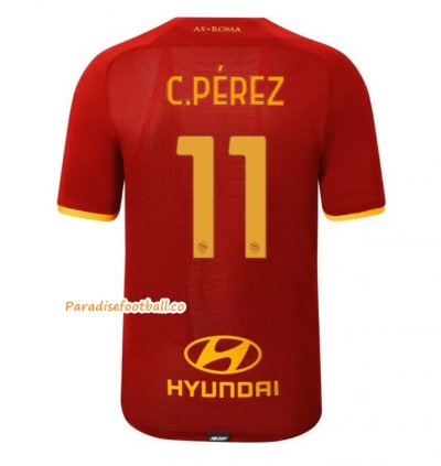 2021-22 AS Roma Home Soccer Jersey Shirt with C.PÉREZ 11 printing