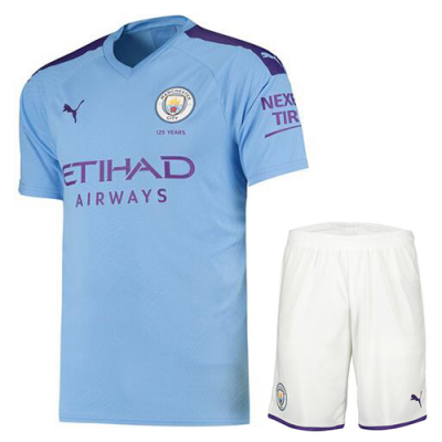 2019-20 Manchester City Home Soccer Jersey Kit (Shirt + Shorts)