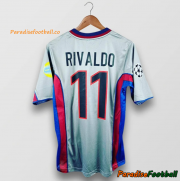 1999-2001 Barcelona Retro Away Soccer Jersey Shirt RIVALDO #11