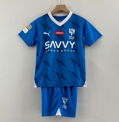 2023-24 Al-Hilal SFC Kids Home Soccer Kits Shirt With Shorts