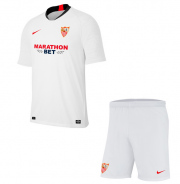 Kids Sevilla 2019-20 Home Soccer Shirt With Shorts
