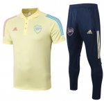 2020-21 Arsenal Yellow Polo Kits Shirt + Pants