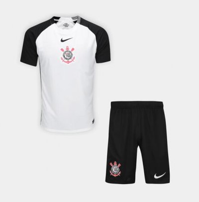 2025-26 SC Corinthians Home Kids Soccer Kits Shirt With Shorts