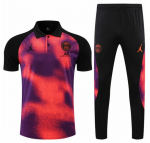 2021-22 PSG x Jordan Purple Black Polo Kits Shirt + Pants