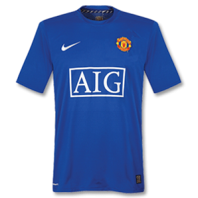 07-08 Manchester United Retro Third Away Blue Soccer Jersey Shirt