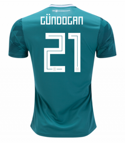 Ilkay Gundogan #21 2018 World Cup Germany Away Soccer Jersey Shirt