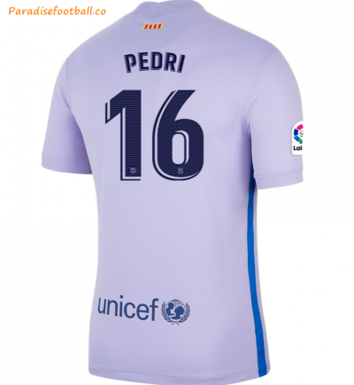 2021-22 Barcelona Away Soccer Jersey Shirt with PEDRI 16 printing