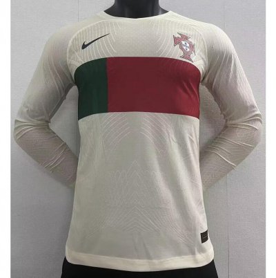 2022 FIFA World Cup Portugal Long Sleeve Away Soccer Jersey Shirt Player Version