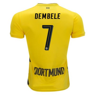 2017-18 Borussia Dortmund Dembele #7 Home Soccer Jersey