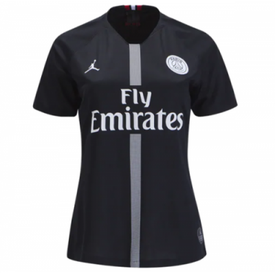 2018-19 Psg Jordan Third Away Women Black Soccer Jersey Shirt