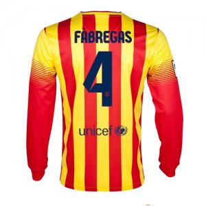 13-14 Barcelona #4 Fabregas Away Long Sleeve Soccer Jersey Shirt 13-14 Barcelona #4 Fabregas Away Long Sleeve Soccer Jersey Shirt