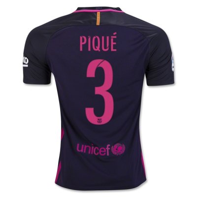 2016-17 Barcelona 3 PIQUE Away Soccer Jersey