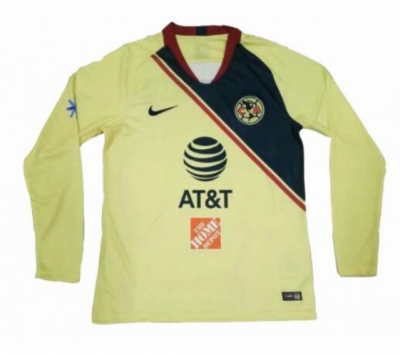 2018-19 Club America Long Sleeve Home Soccer Jersey Shirt