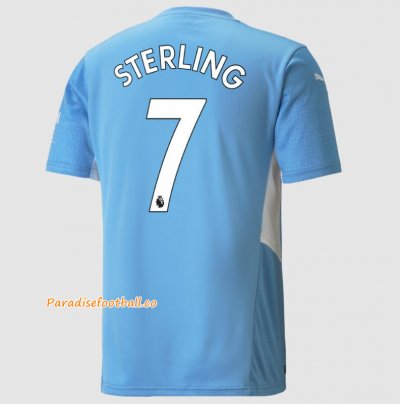 2021-22 Manchester City Home Soccer Jersey Shirt with Raheem Sterling 7 printing