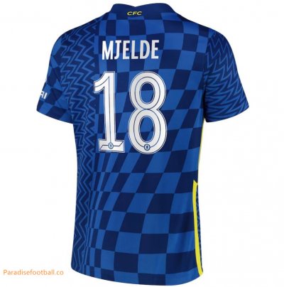 2021-22 Chelsea Cup Home Soccer Jersey Shirt with Mjelde 18 printing