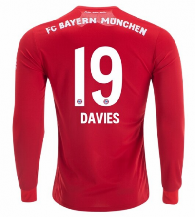 2019-20 Bayern Munich Long Sleeve Home Soccer Jersey Shirt Alphonso Davies #19