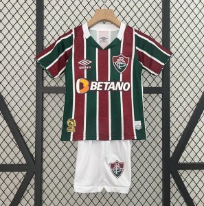 2024-25 Fluminense Kids Home Soccer Kits Shirt With Shorts