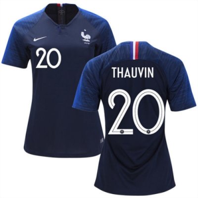 Women 2018 World Cup France Home Soccer Jersey Shirt Florian Thauvin #20
