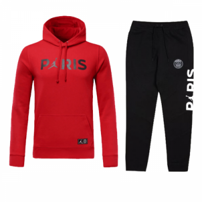18-19 PSG JORDAN 3rd Away Red Hoody Sweat Kit(Top+Trouser)