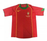 2004 Portugal Retro Red Home Soccer Jersey Shirt