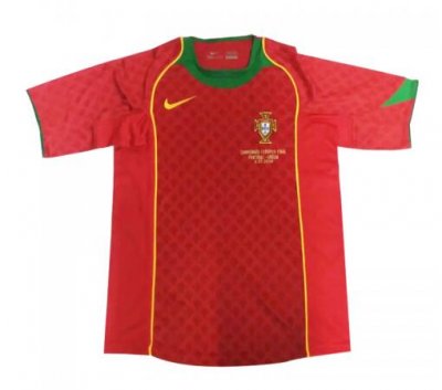 2004 Portugal Retro Red Home Soccer Jersey Shirt