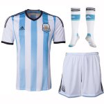 2014 Argentina Home Soccer Jersey Whole Kit(Shirt+Shorts+Socks)