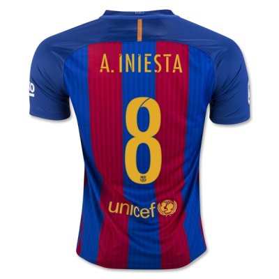 2016-17 Barcelona 8 A. INIESTA Home Soccer Jersey