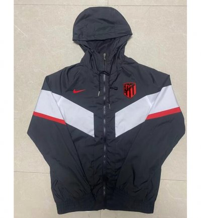 2022-23 Atletico Madrid Black Hoodie Windbreaker Jacket