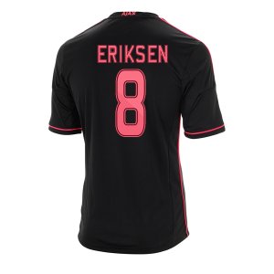13-14 Ajax #8 Eriksen Away Black Soccer Jersey Shirt 13-14 Ajax #8 Eriksen Away Black Soccer Jersey Shirt