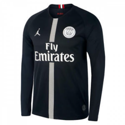 2018-19 Psg JORDAN Third Away LS Black Soccer Jersey Shirt