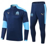 2020-21 Marseille Navy Blue Training Suits Sweatshirt with Pants