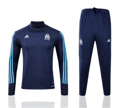 2017-18 Marseille Dark Blue Soccer Tracksuit