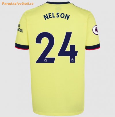 2021-22 Arsenal Away Soccer Jersey Shirt with Reiss Nelson 24 printing